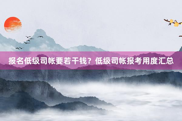 报名低级司帐要若干钱？低级司帐报考用度汇总